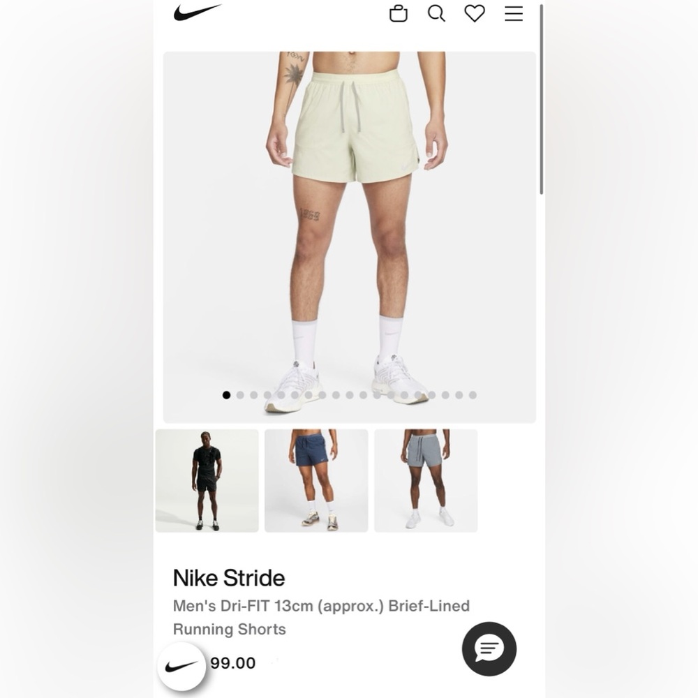 Nike Stride Men's Dri-FIT 13cm (approx.) Brief-Lined Running Shorts